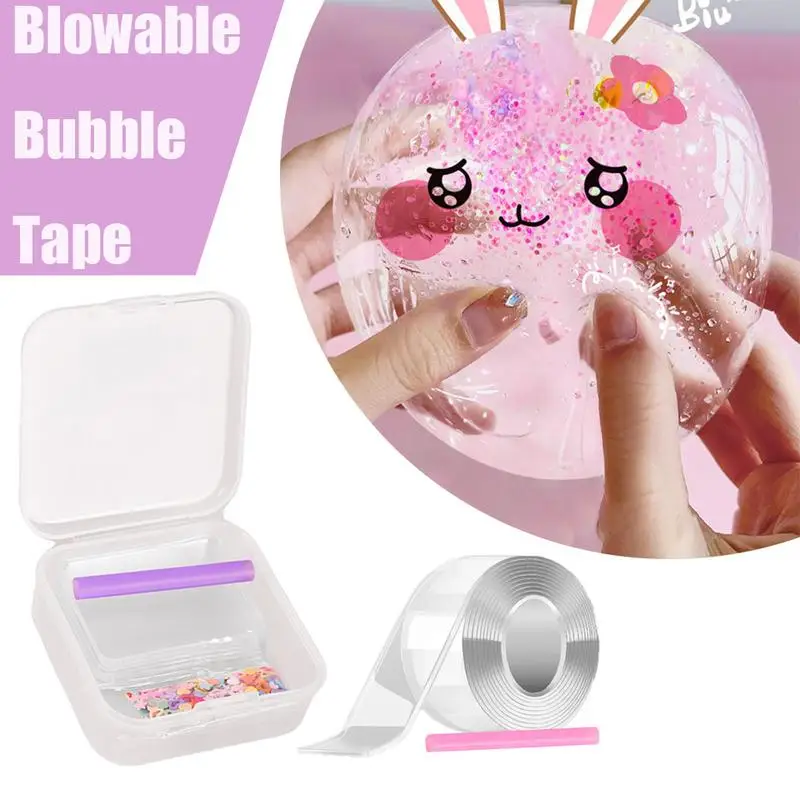 Nano Blowable Bubble Tape High Sticky Diy Craft Adhesive Nano Tape Reusable Double-sided Bubble Tapes For Toy Making