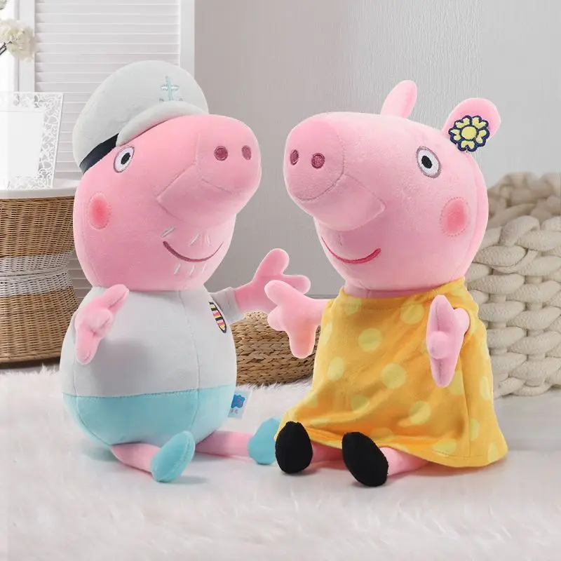 Hot Sale Peppa Pig Plush Toys George Pig Daddy Pig Mom George Dinosaur Family Pig Soft Plush Toys Kid\'s Gifts Can Be Sent Away