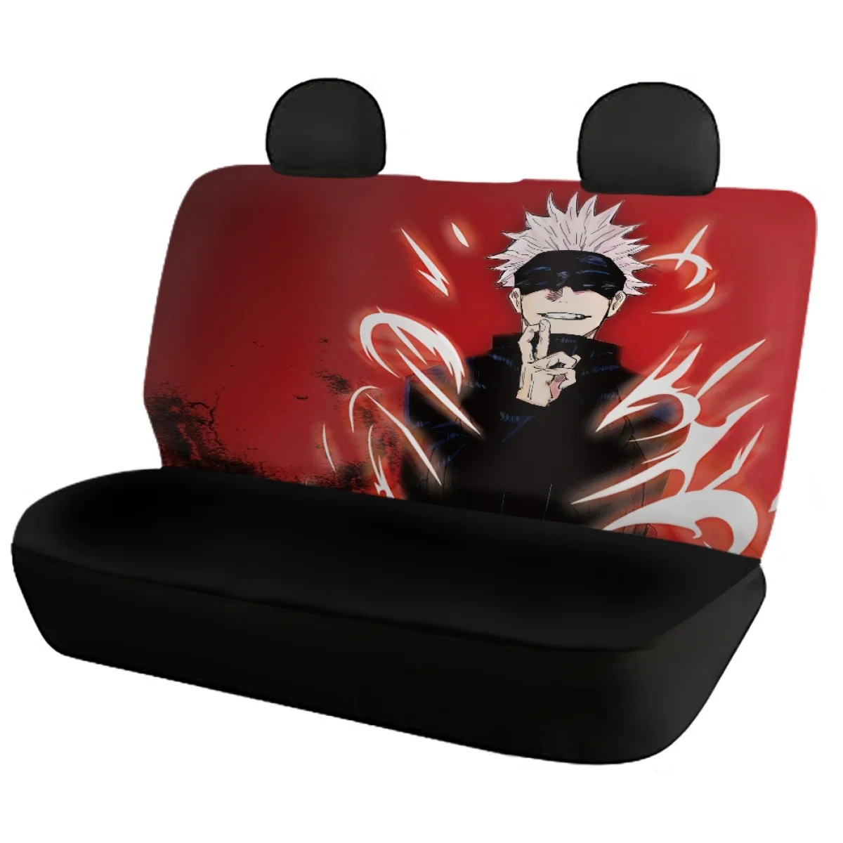 Japanese Anime Jujutsu Kaisen Print Car Accessories Front Back Seat Cover Set Auto Clean Protector Fit for Truck Vans Set of 4