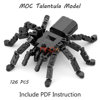 126 Pcs Talantula Black Spider Model Set Building Blocks Creative Animals MOC Construction Bricks Tricky Toy Halloween Kid Gifts