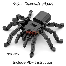 126 Pcs Talantula Schwarz Spinne Modell Set Bausteine Kreative Tiere MOC Bau Ziegel Heikles Spielzeug Halloween Kind Geschenke