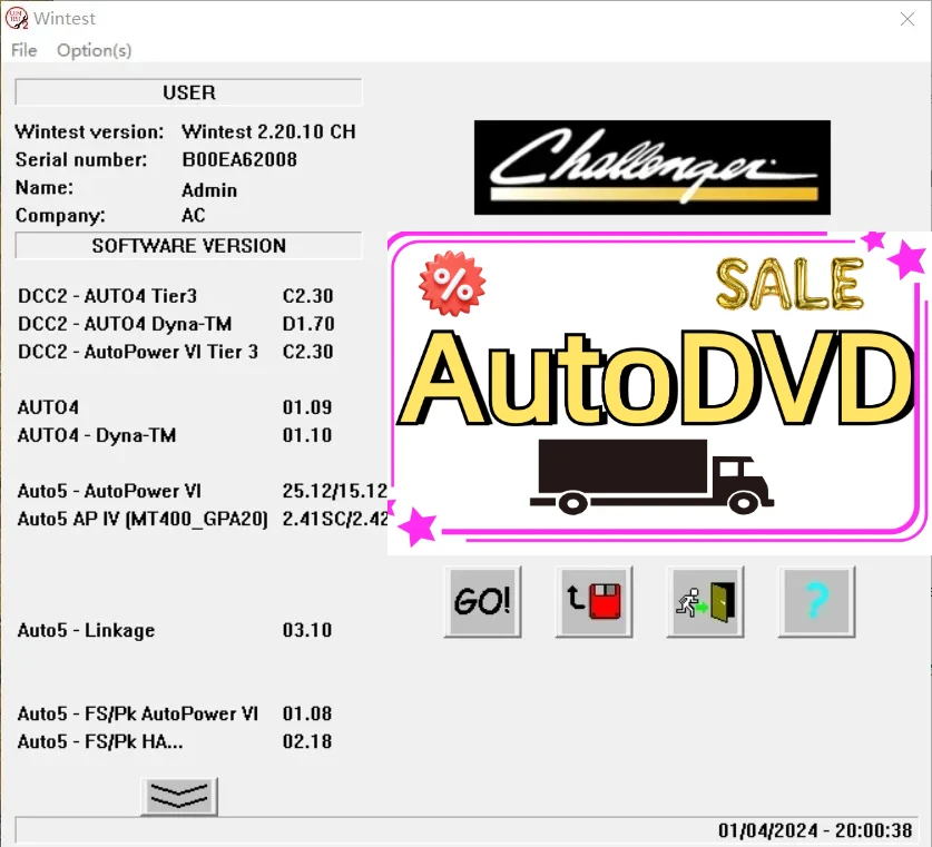 

AutoDVD WinTest 2.20.10 для Challenger