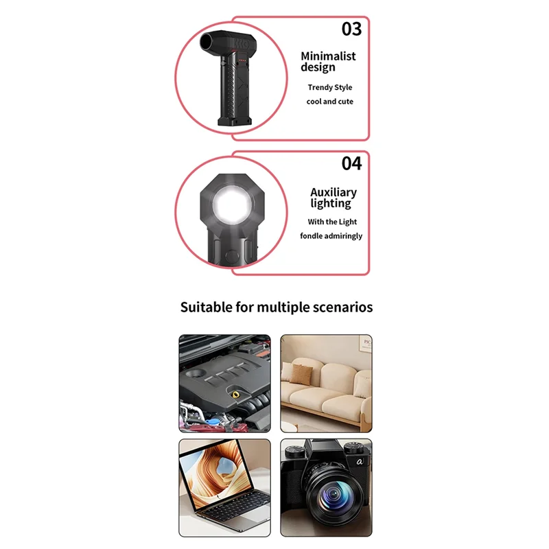 B-Est New 52M/S Violent Fan High Speed 150000 RPM Turbofan With High Air Volume Brushless Charging Handheld Outdoor Car Fan