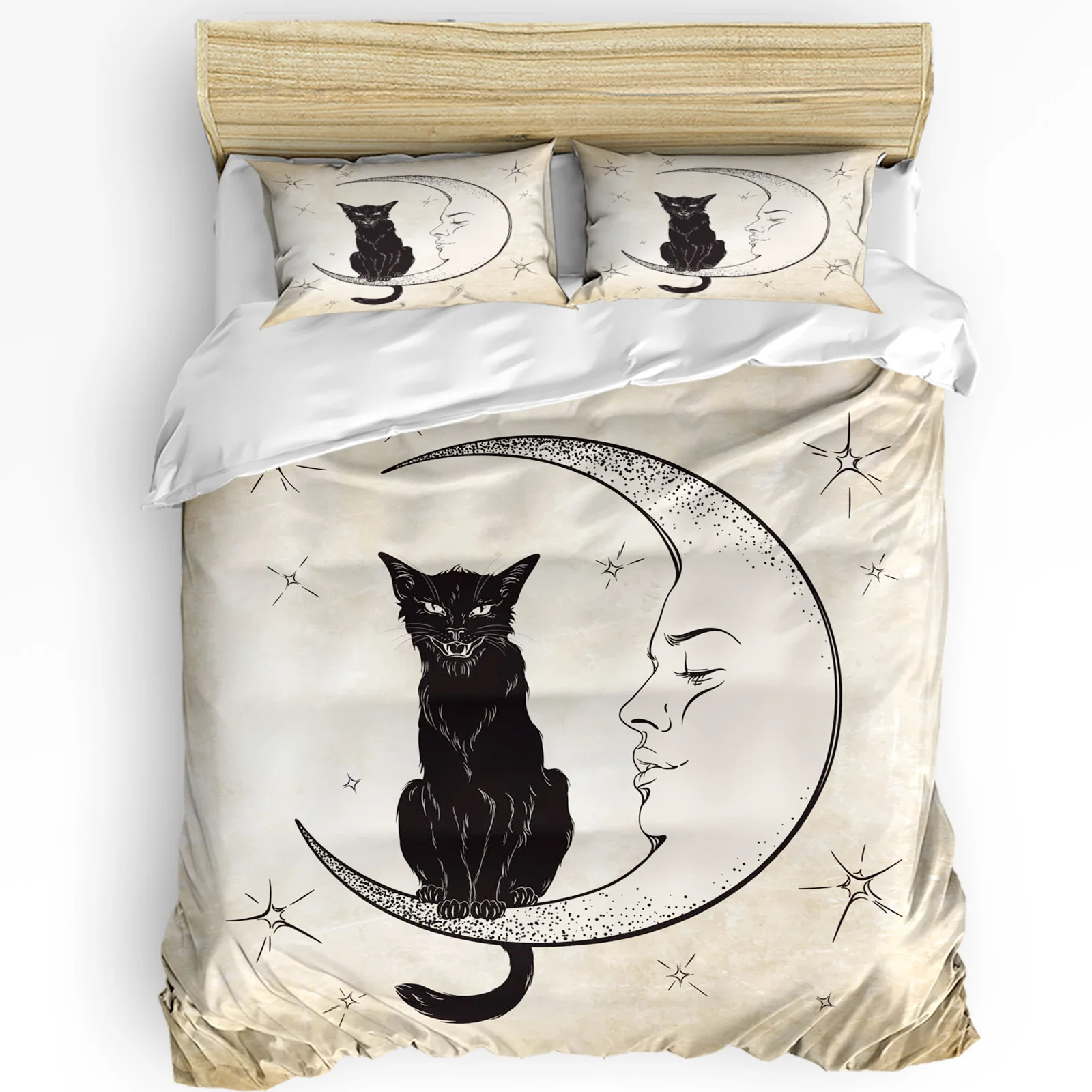 

3pcs Bedding Set Cartoon Bookshelf Sleeping Cat Home Textile Duvet Cover Pillow Case Boy Kid Teen Girl Bedding Covers Set
