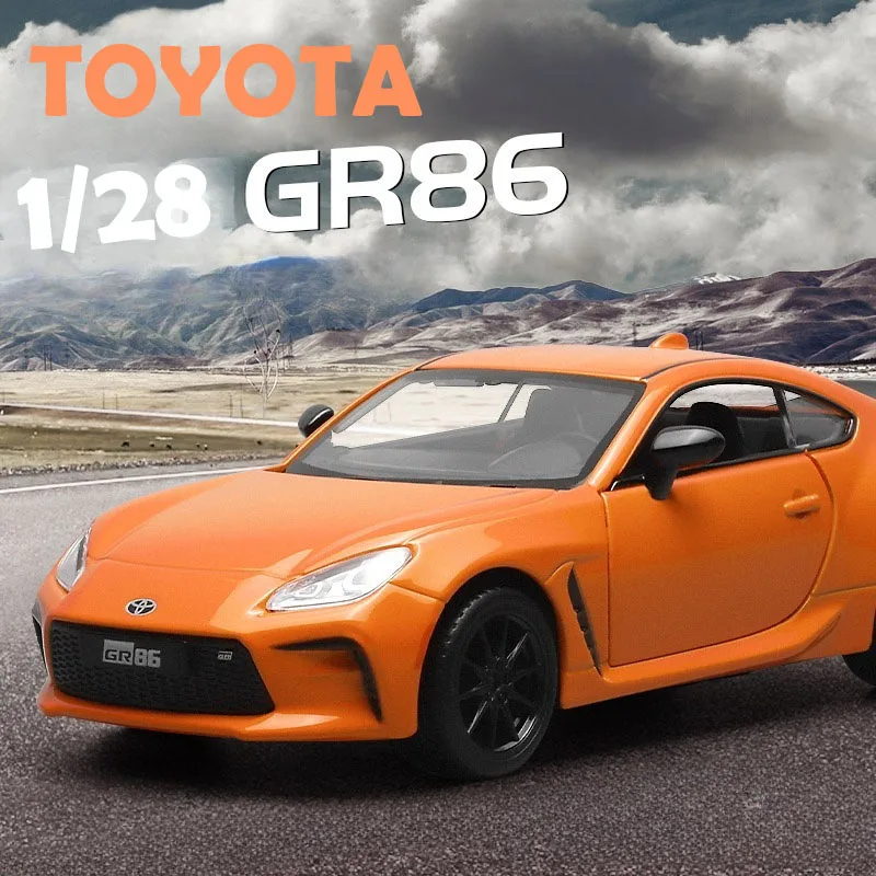 

Моделирование масштаба 1/28 Toyota GR86 модель автомобиля из сплава со звуковым светом для мальчиков, литая под давлением игрушечная машина, подарок на день рождения, домашний декор