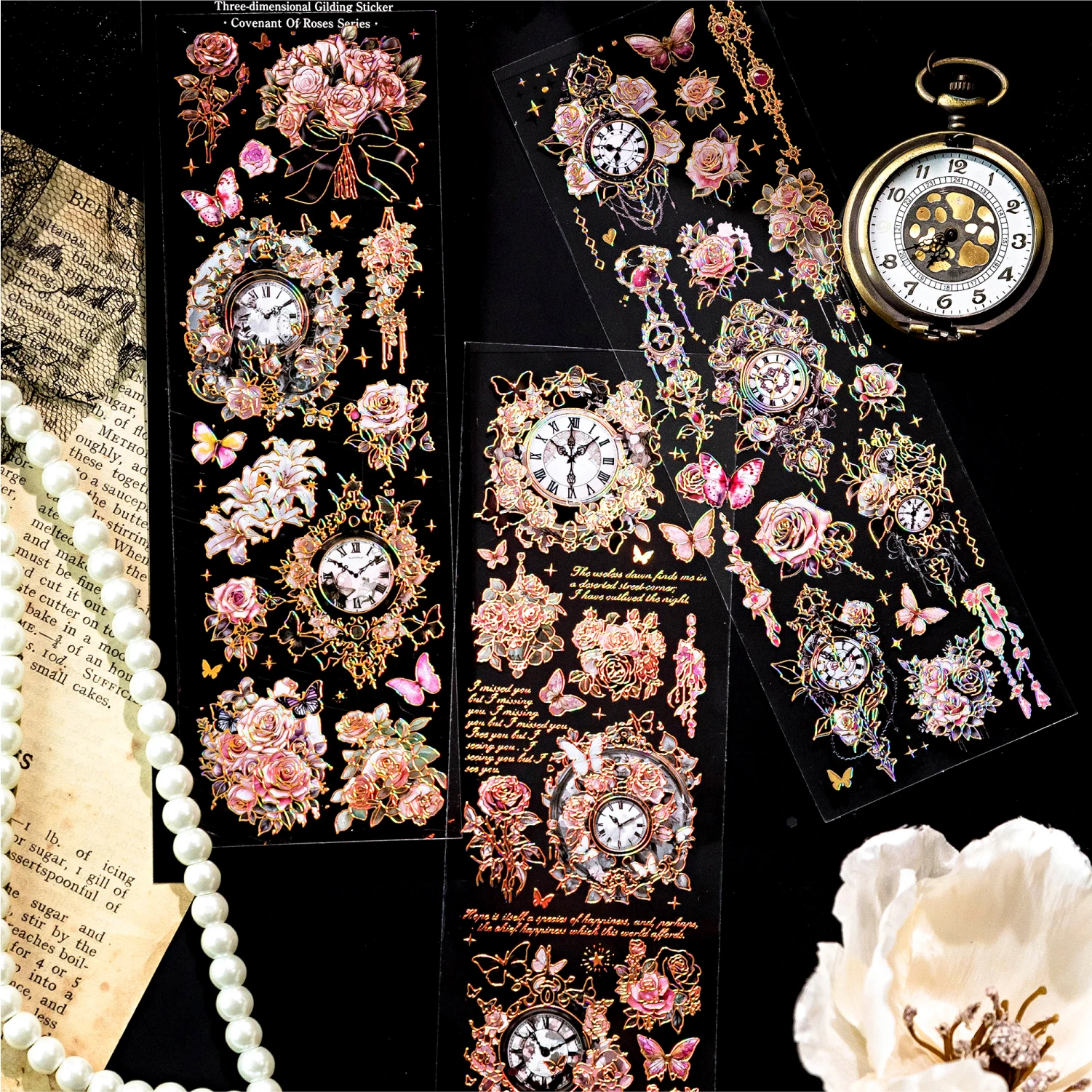 3 pcs/1lot Rose Covenant series Kawaii Scrapbook Stickers Scrapbooking Supplies Planner Decorative Craft Stationery Sticker
