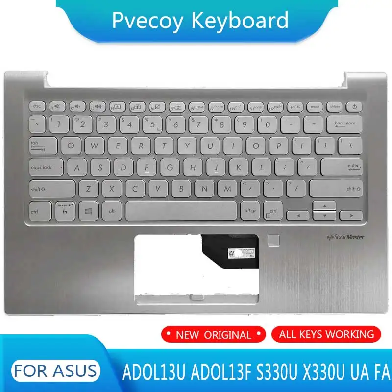 New Original For ADOL13U ADOL13F S330U X330U UA FA Laptop Palmrest Case Keyboard US English Version Upper Cover