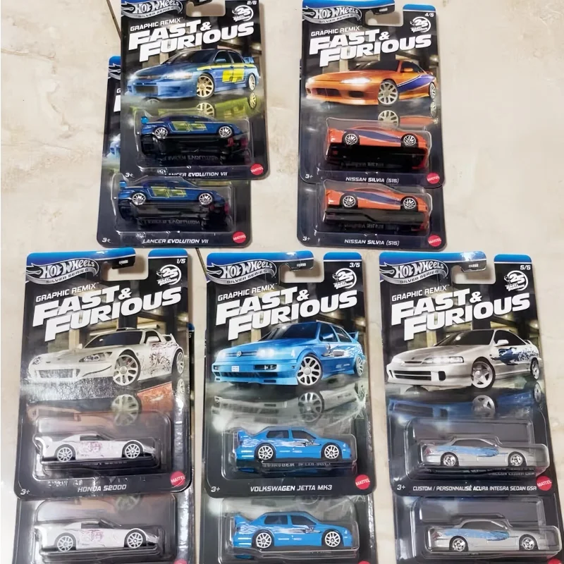 รถโมเดลฮอตวีลส์ ฟาสต์แอนด์ฟิวิส รุ่นใหม่ ของสะสม รถเหล็กหล่อ ขนาด 1/64 - ฮอนด้า เอส2000 แลนเซอร์ อีโวลูชั่น 7 นิสสัน เอส15 ของเล่นรถ