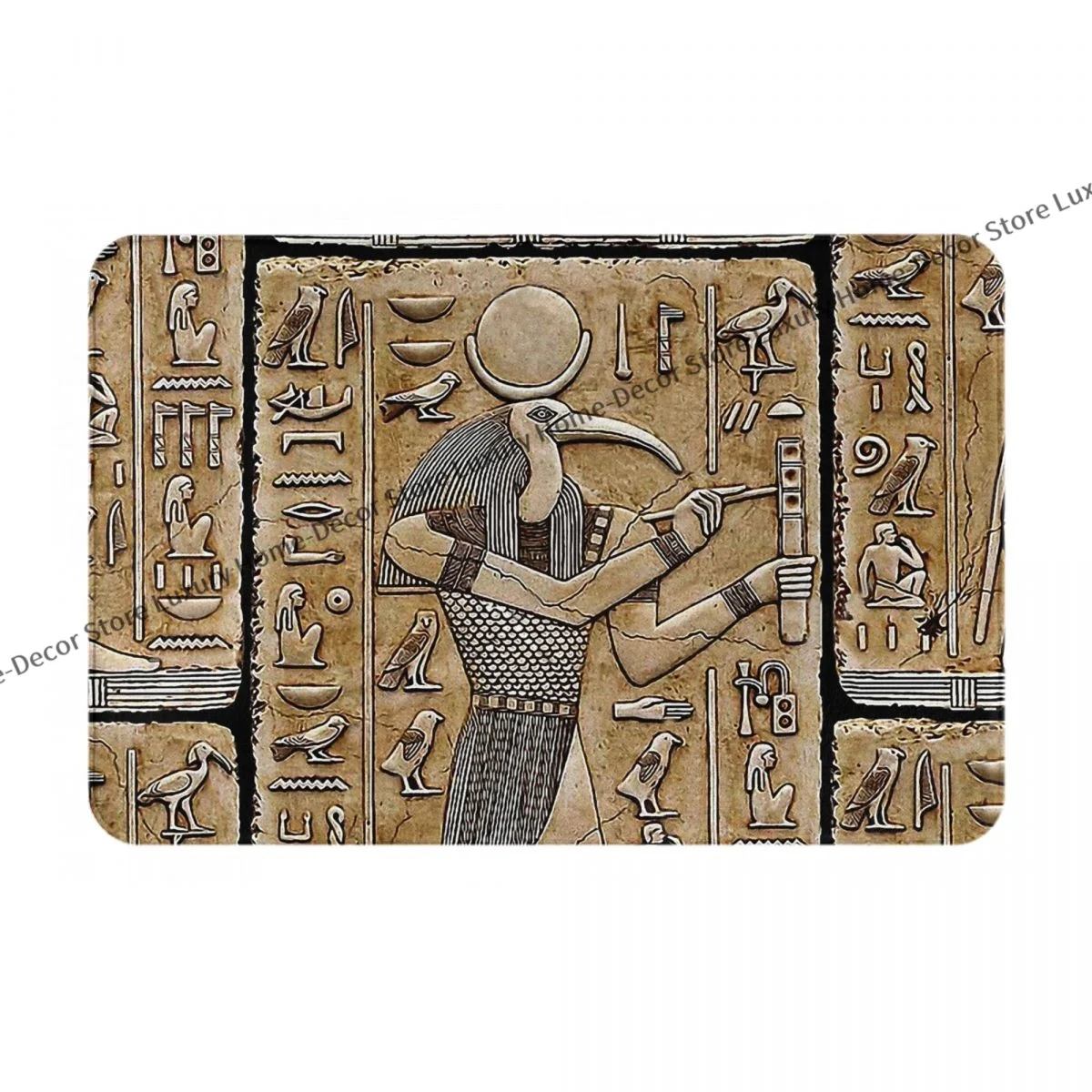 Bedroom Mat Thoth Ancient Egyptian Deity Doormat Flannel Carpet Balcony Rug Home Decoration