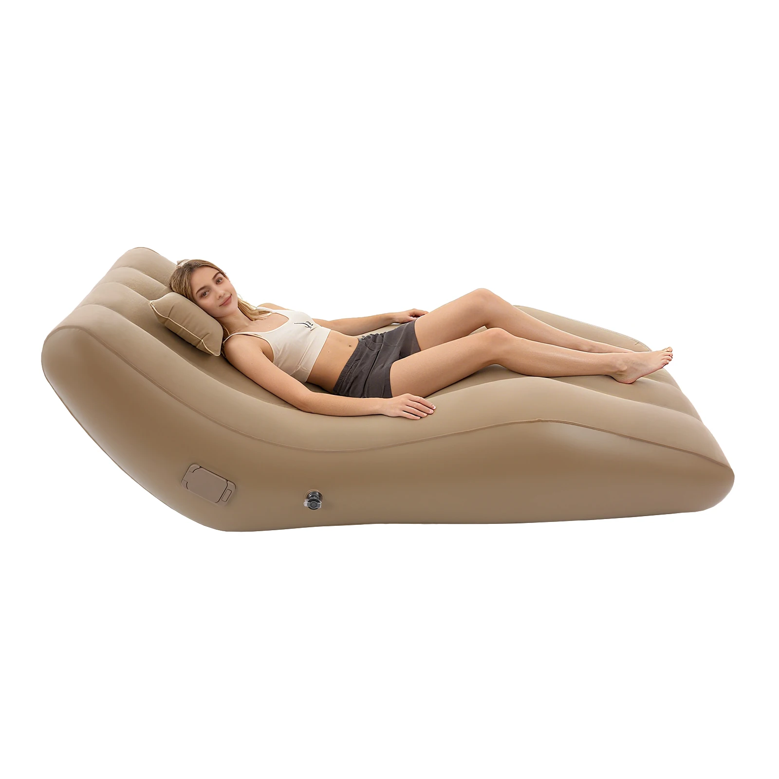 Aufblasbares Sofa, aufblasbare Liege, aufblasbares Luftbett mit elektrischer Luftpumpe, aufblasbare Couch, Camping-Sofa, für drinnen und draußen