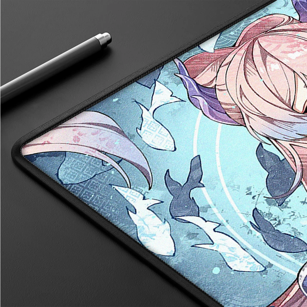 Anime Genshin Impact Mouse Pad Sangonomiya Kokomi Balance Gaming Mousepad Gamer Professional E-Sports Mouse Mat Premium Desk Mat