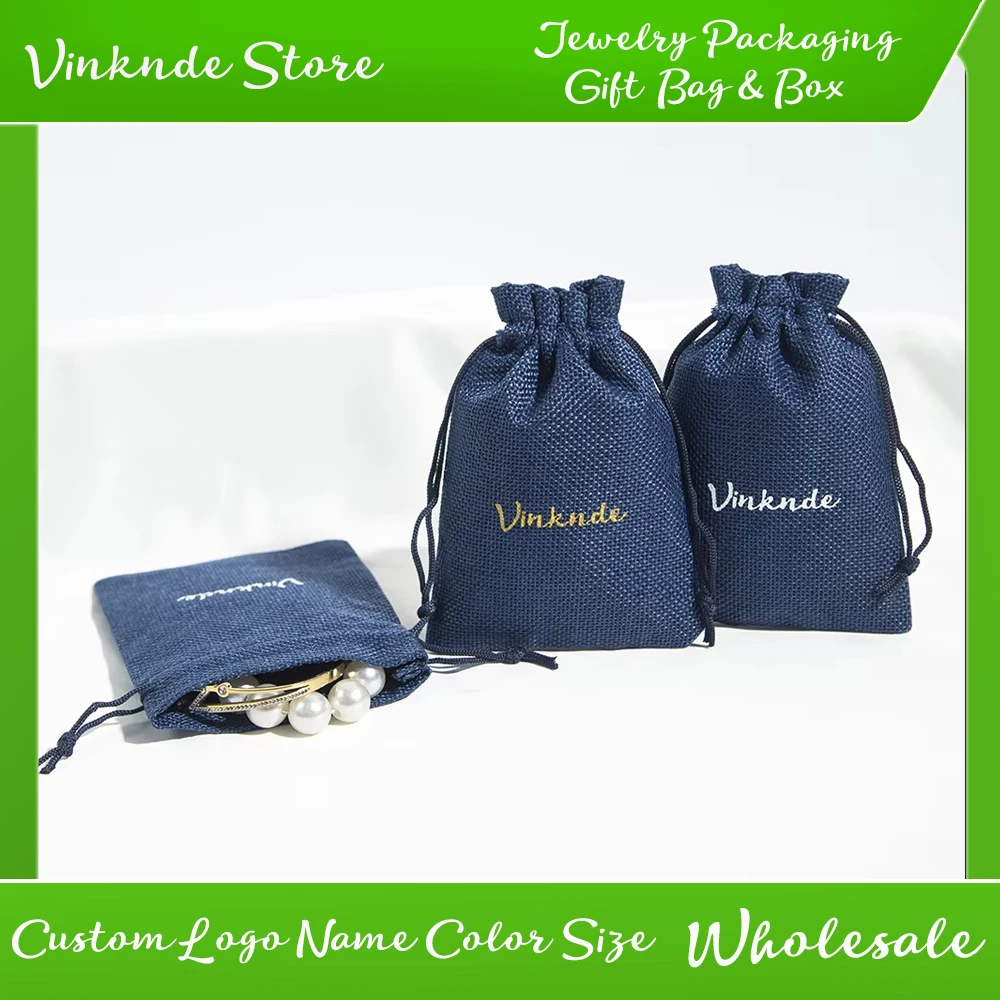 

3.5x4.7Inch Burlap Gift Drawstring Bags Custom Logo Natural Linen Hessian Jewelry Pouches Jute Burlap Sacks for Wedding Favors