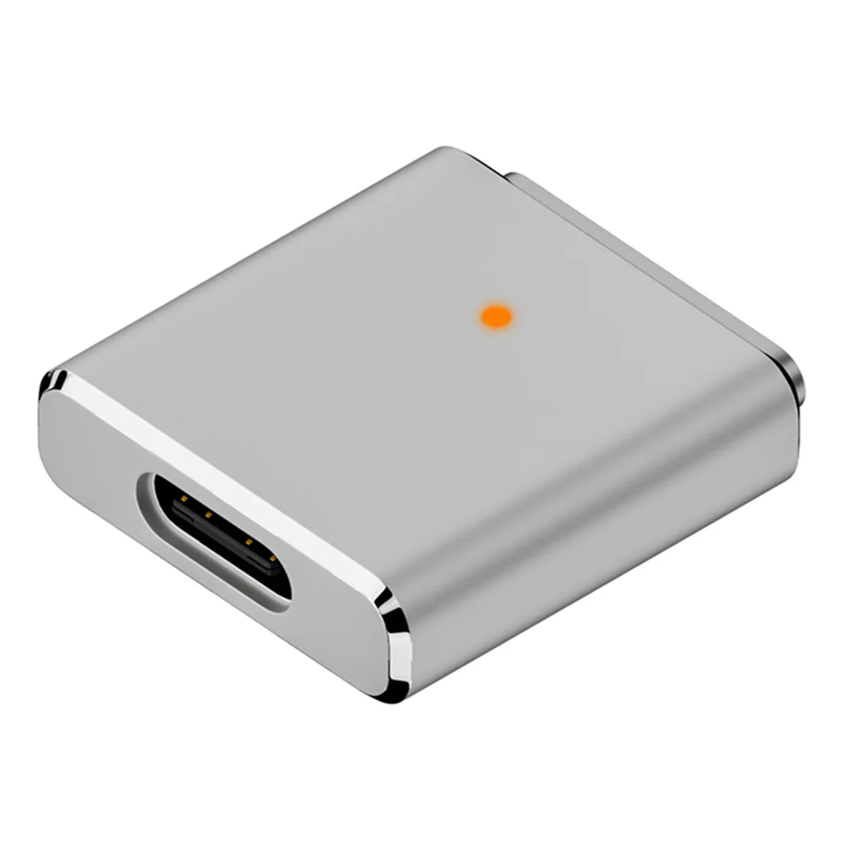 LED付きの交換可能なアダプター,Magsafe 3,タイプCメスから5ピン高出力,Macbook Pro,シルバー,100W