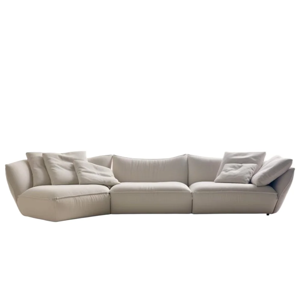 

Curved fabric sofa living room modern simple wave corner sofa