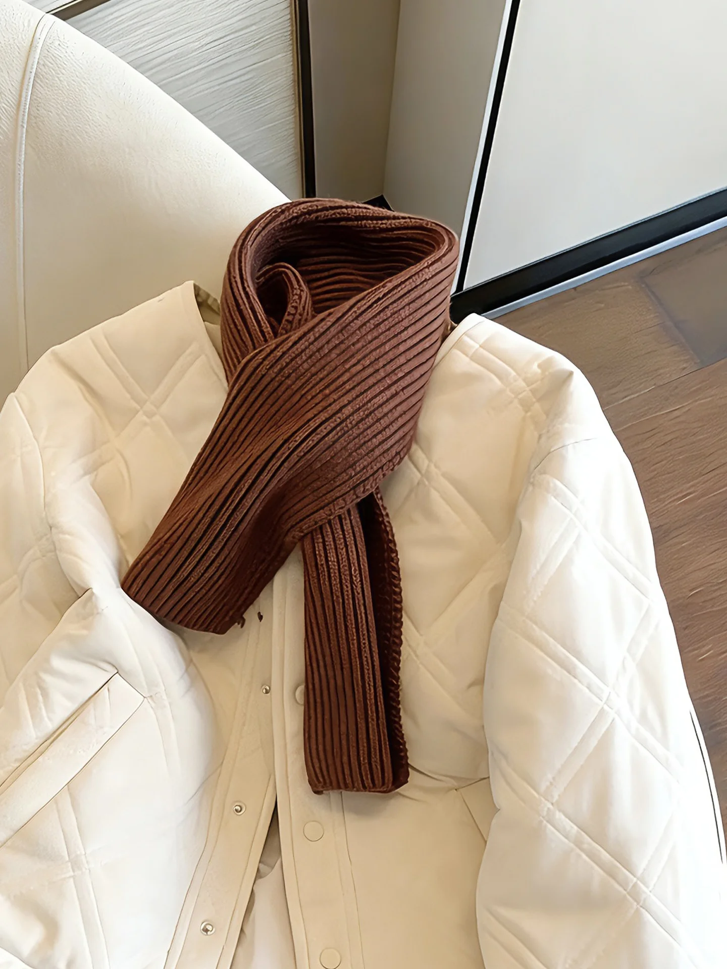 Slimming Loose Fit Lightweight Cotton Jaet round Ne Design Sensation Small ence ex Autumn Winter Faion Outerwear