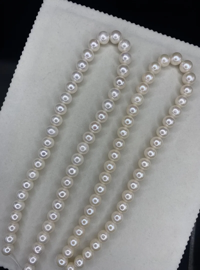 

100% Natural Freshwater Pearl White Round Pearl Strand 4A 4A+ 5A High Luster DIY Pearls Necklace жемчуг натуральн