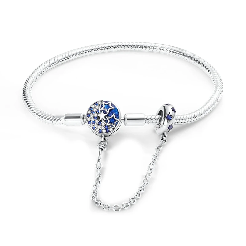Original Armbänder 925 Silber 17-20 CM Herz Sicherheit 3mm Kette Schlange Knochen Armband Fit DIY Charms perle Geburtstag Schmuck Geschenke – Detail 22