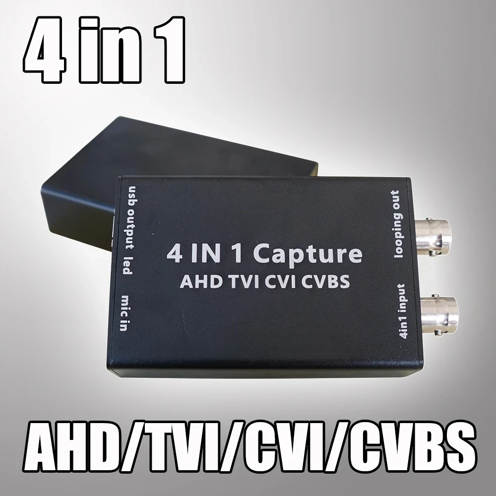 Convertidor de vídeo 4 en 1 AHD CVBS CVI TVI a USB 3,0 UVC UAC estándar 1080P 60FPS Audio Video 4 en 1/OBS /PotPlayer/tarjeta de captura