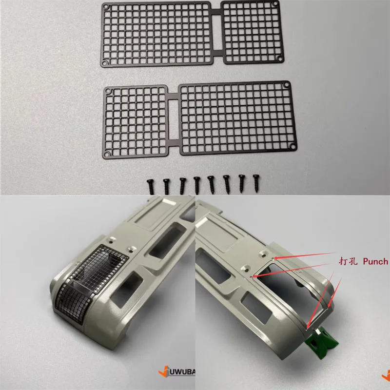 

1 Pair 1/14 RC Toy Truck Metal Light Net Headlight Guard For Tamiya Rc Remote Control Truck Tipper JXModel MAN F2000 Toy Diy
