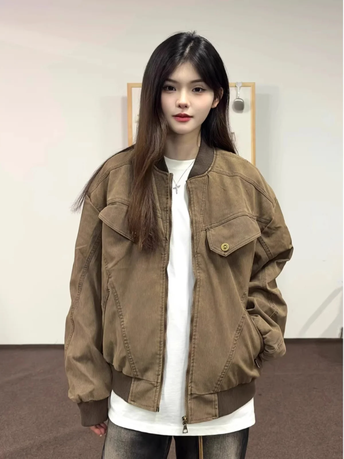 American Retro Cleanfit Parka Jacket Men and Women Autumn and Winter Loose Casual Harrington Short Puffer Jacket Fashion