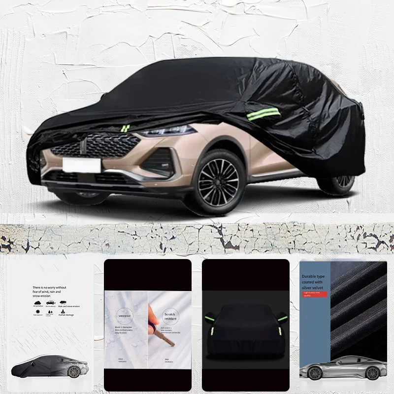 

For Wey Coffee02 Anti-UV Sun Shade Rain Snow Resistant Black Cover Dustproof Car umbrella Full Car Cover Outdoor Protection