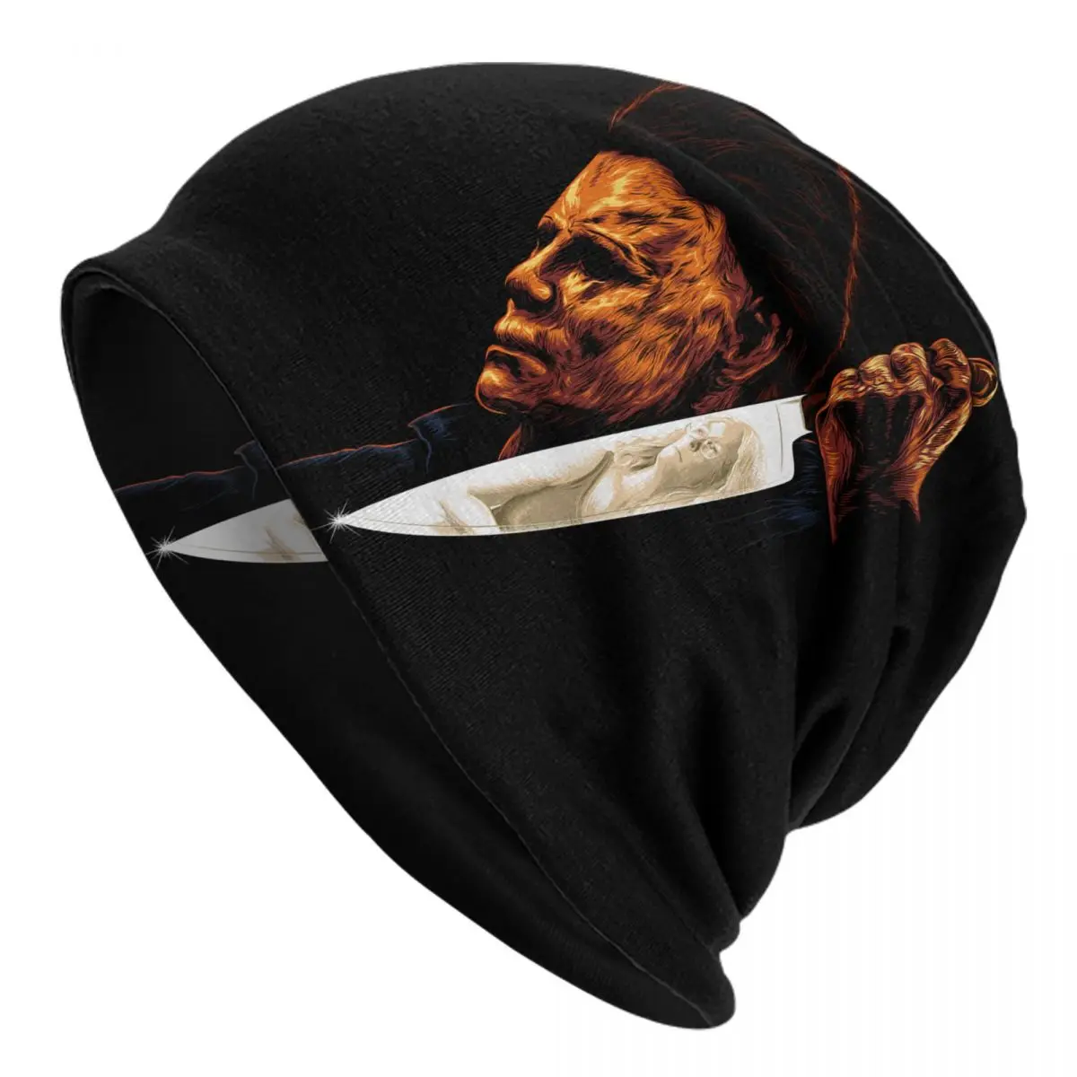 Custom Scary Michael Myers Beanie Cap Unisex Bonnet Knit Hats Cool Outdoor Ski Halloween Horror Film Skullies Beanies Caps