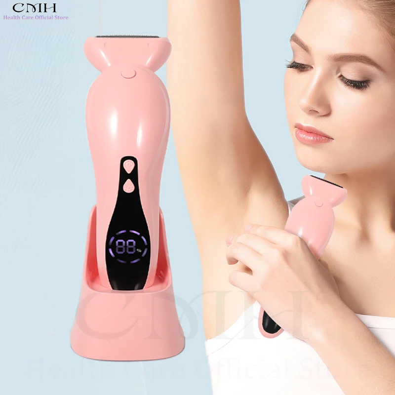 

Женская электрическая безболезненная бритва с фольгой для удаления волос, водостойкий триммер для бикини, керамическое лезвие для тела, USBCharging, дорожный размер, розовые подарки