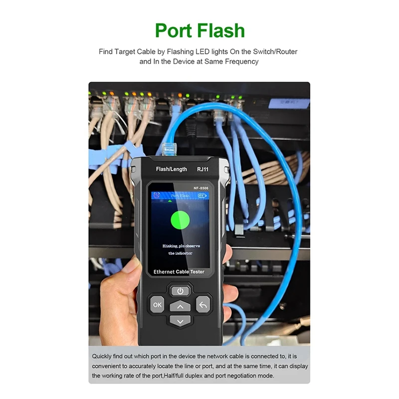 Il tester per cavi di rete FGHGF-NF-8506 supporta test/scansione IP/velocità della porta di rete strumento di ricerca di cavi multifunzione