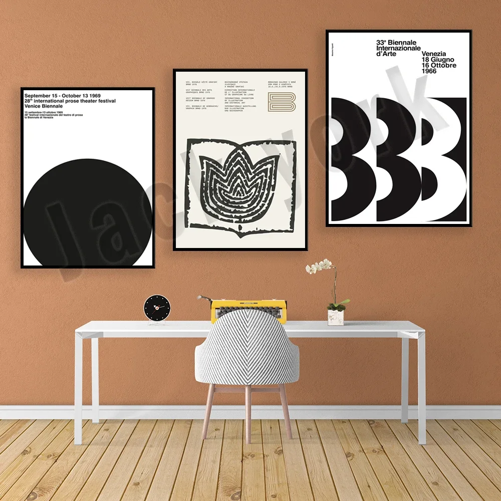 33, Massino Vignelli, Venice Biennale 1966, Brno, Prague, mid-century, book, minimalist, abstract, office exhibition poster