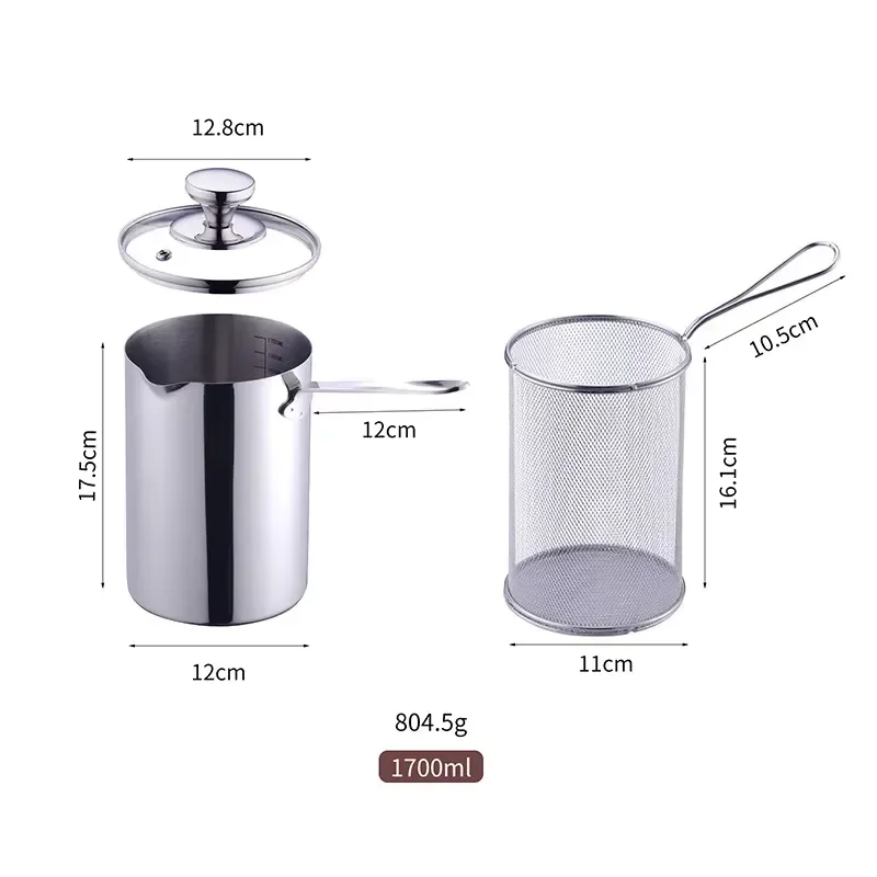304 stainless steel uncoated single-handled milk pot, baby food binaural soup pot
