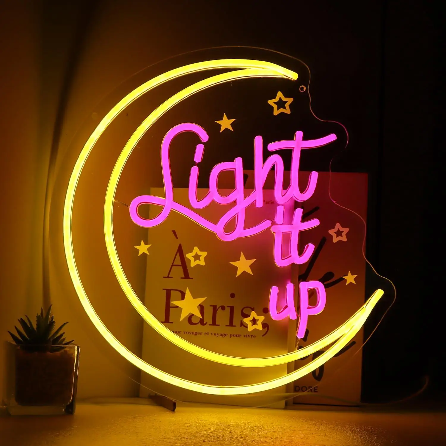 Light It Up Neon Sign LED Neon Light For Reading Room Book Lover Space Bedroom Living Room Aesthetic Wall Decor Gift Night Light
