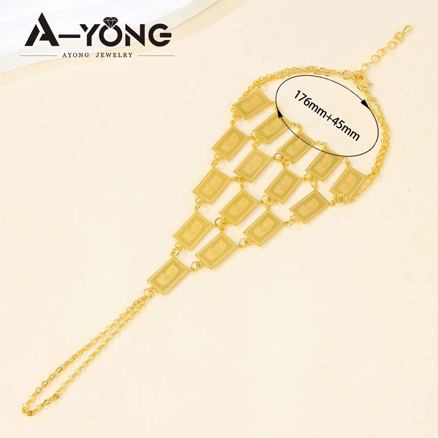 Arabisches Mode-Armband mit Fingerring 21k Vergoldet Dubai Vintage-Münzen Armbänder Oman Frauen Braut Hochzeitsschmuck – Detail 10