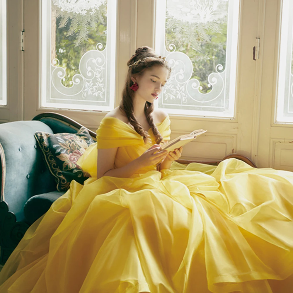 YALIN-Robe de Bal Jaune Élégante à Col en V, Robes de Soirée de Bal en Dentelle, Appliques à Plusieurs Niveaux, Robe de Princesse en Tulle