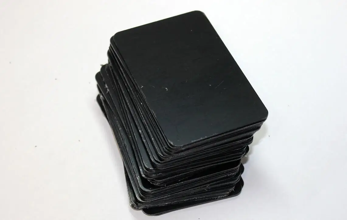 Glossy Finish Black PVC Plastic Acetate Business Cards For Laser Engraving - Thickness 0.6mm