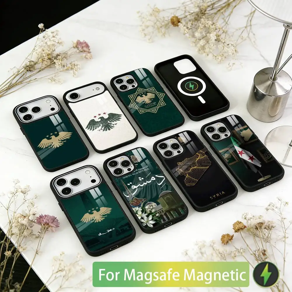 

Cool Art SYRIA-A Flag Phone Case For iPhone17,16,15,14,13,12,11 Plus,Pro Magnetic For Magsafe Wireless Charging