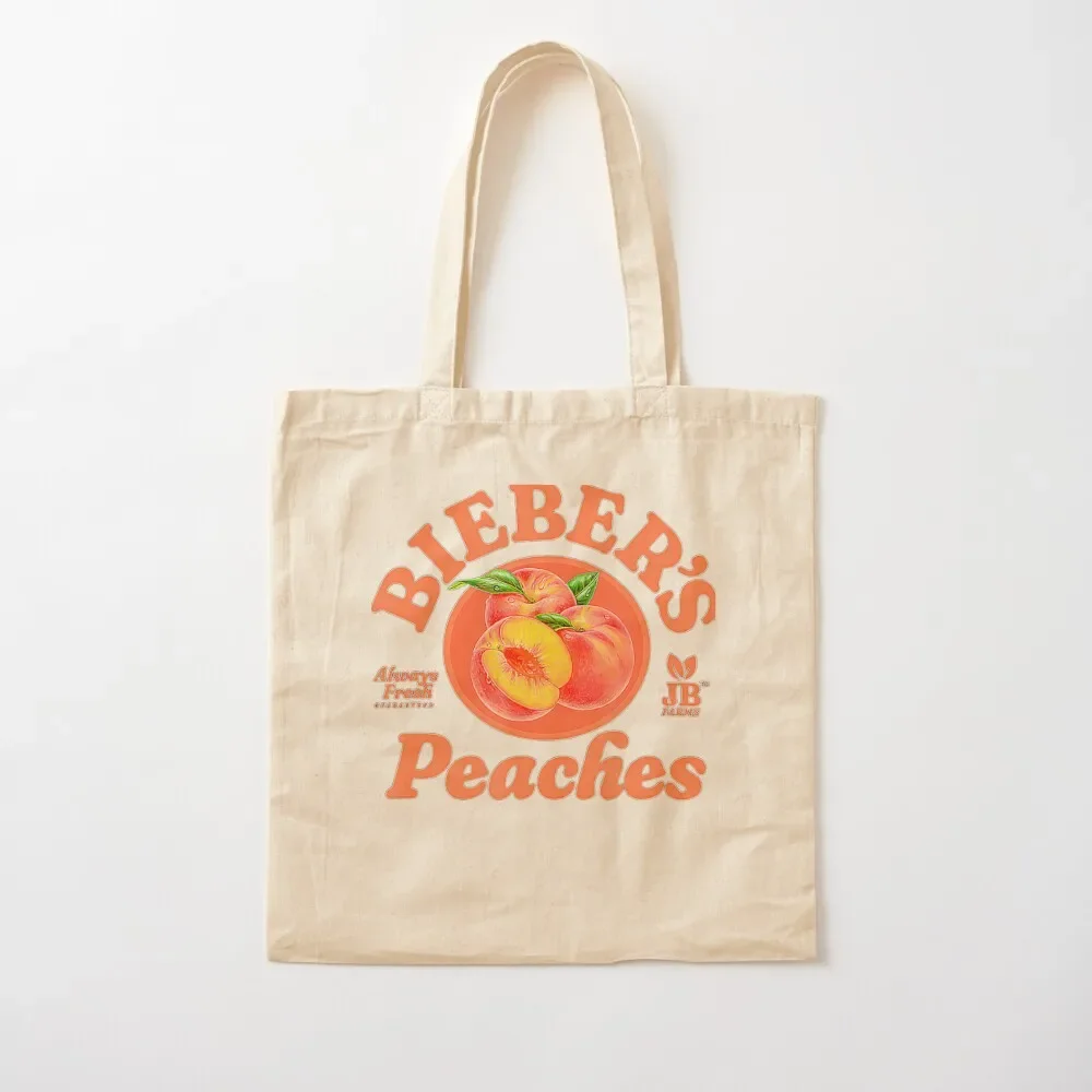 

Official Bieber's Peaches Black Tote Bag canvas bags shopping trolley bag Gift bags Tote Bag