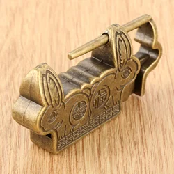Chinese Vintage Antique style Lock Zinc Alloy Bronze padlock Jewelry Box Keyed Padlock Wooden Suitcase Drawer 60*38*13mm