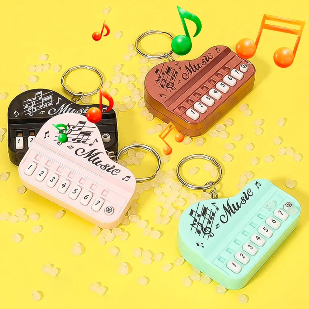 Cute Creative Keychains Mini Piano Toy Can Play Kids Electronic Organ Keyboard Children Gift Pendant Unisex Keychain Accessories