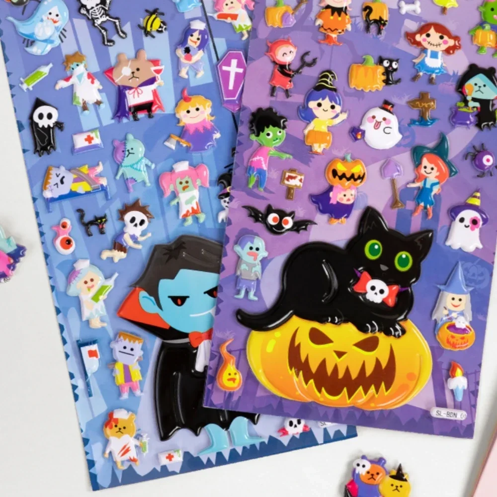 4 pcs/lot Cool Halloween Ghost Party 3D Puffy Stickers Adhesive Sticker DIY Diary Stationery Sticker Gift School Office Supplies