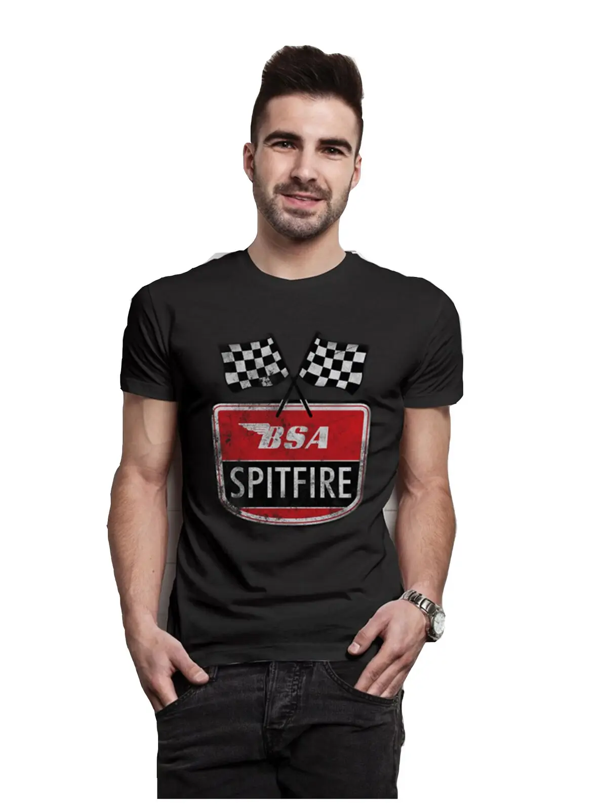 Bsa Spitfire British Motorcycles Bike Motorbike Official T Shirt Mens