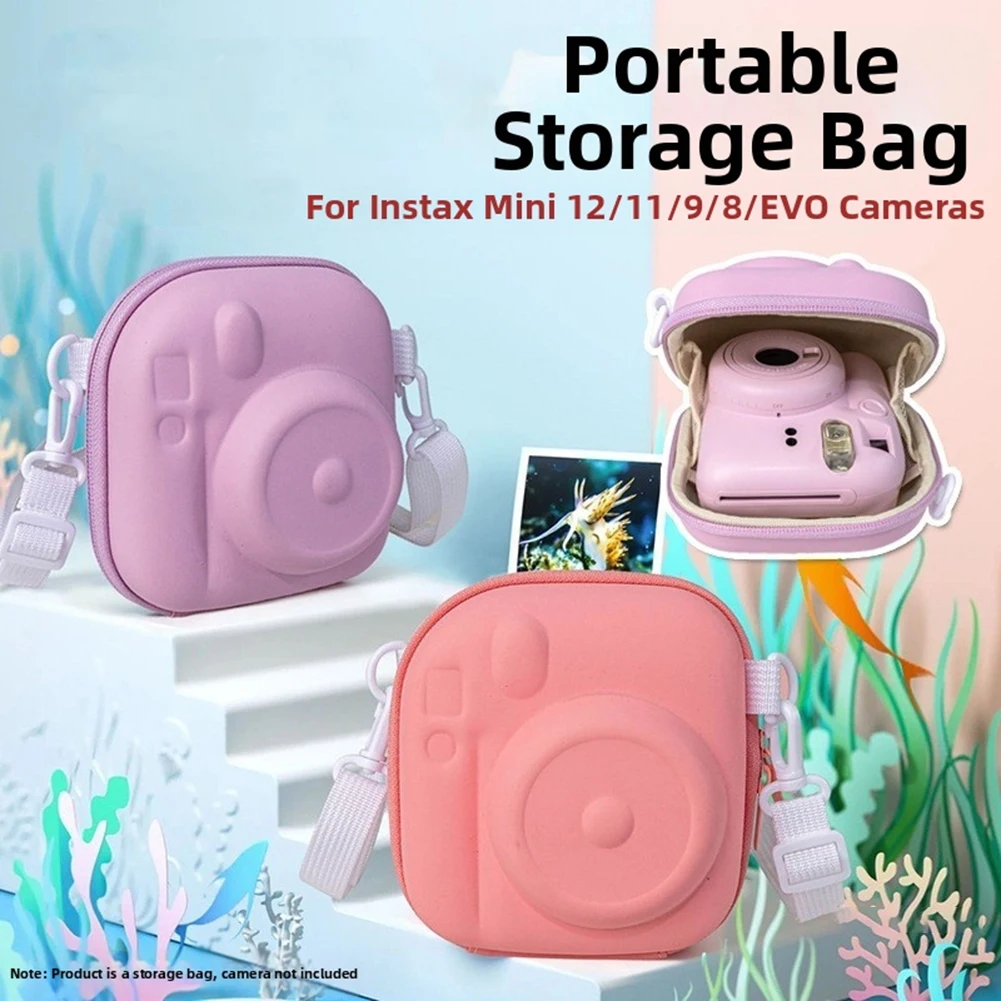Waterproof EVA Camera Storage Bag for Fujifilm Mini Series Including Mini12 Mini11 with 360 Degree Shockproof Design