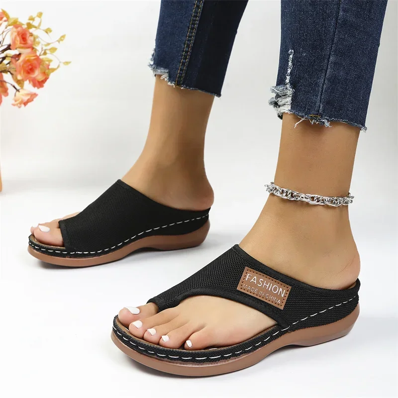 2024 Summer New Women Slippers Fashion Mesh Shoes for Women Sexy Party Transparent Pinch Toe Slippers Female Zapatos De Mujer