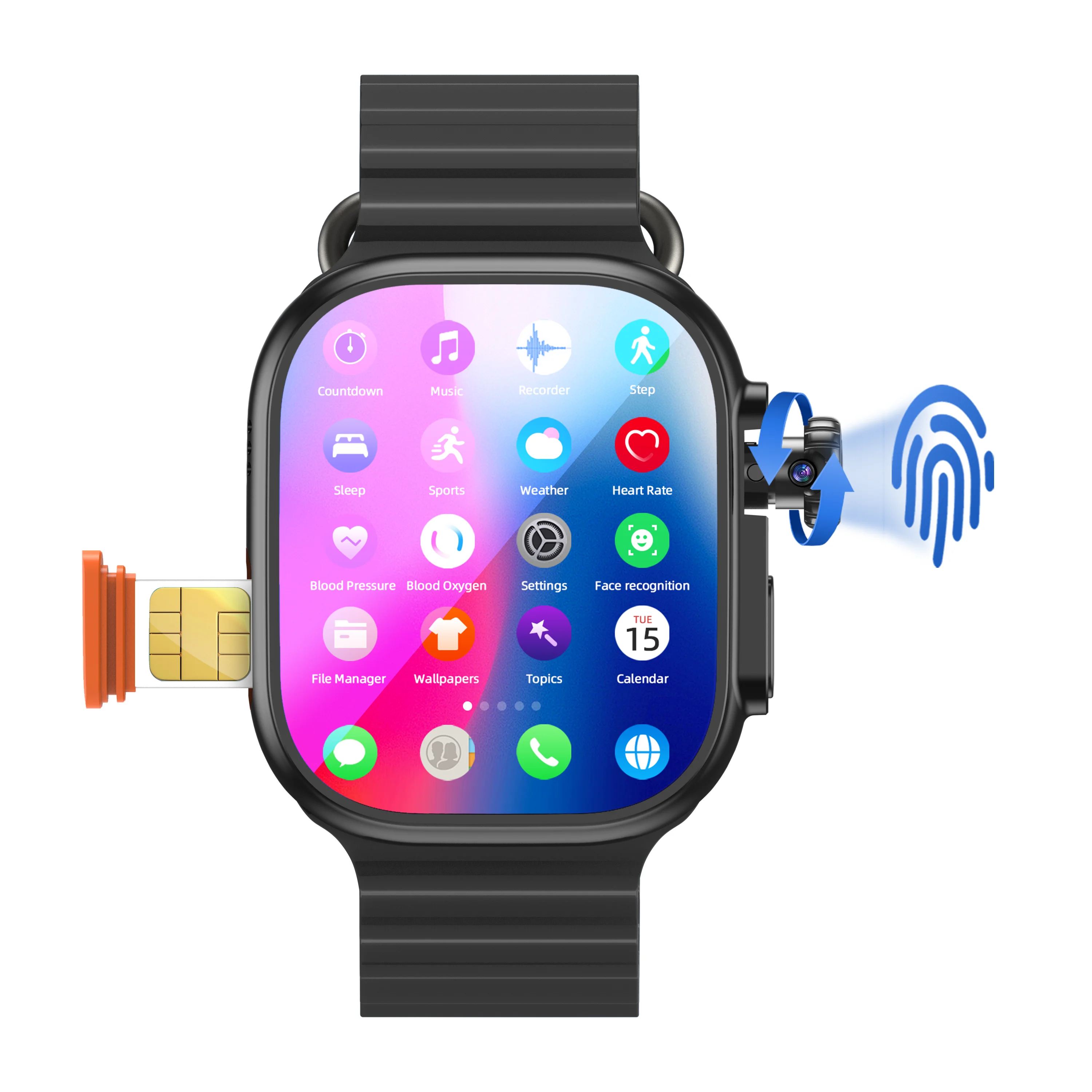 

Умные часы DW200 Touch ID с поддержкой 5G, AMOLED-экраном 2,29 дюйма, инфракрасным датчиком, 32+1024 ГБ ROM, бесплатным загрузом приложений, Wi-Fi и GPS.