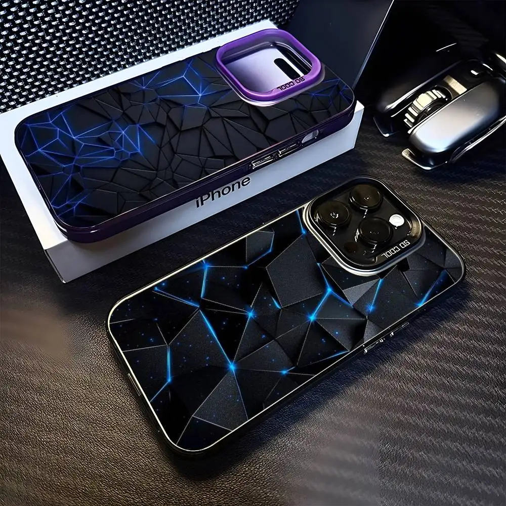 

Broken Rock Light Effect Phone Case For iPhone 16,15,14,13,12,11,Mini,Pro,MAX Purple Matte Shockproof Cover
