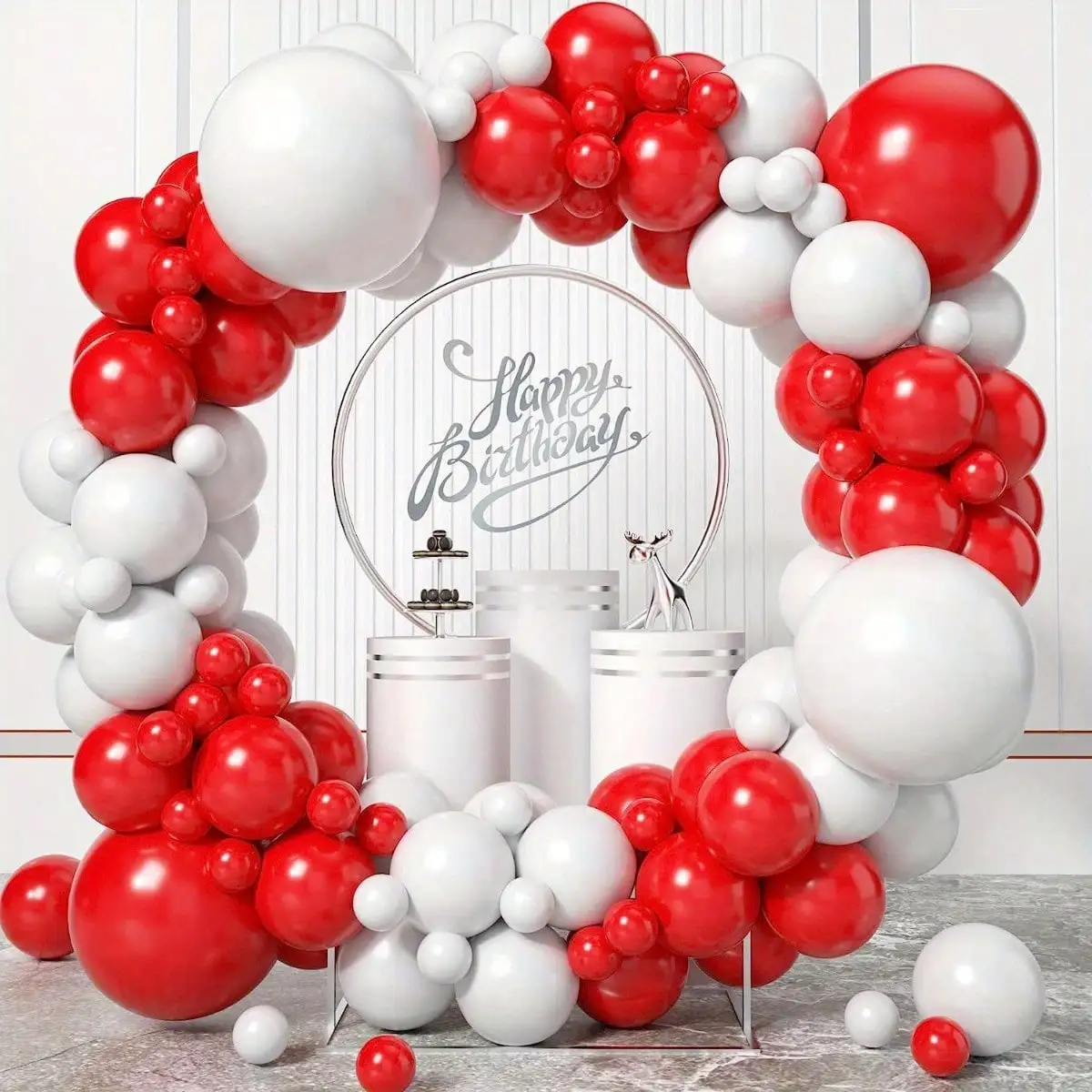 100pcs red and white balloon set,used for bride\'s gift giving, engagement anniversary,birthday, holiday, anniversary, decoration