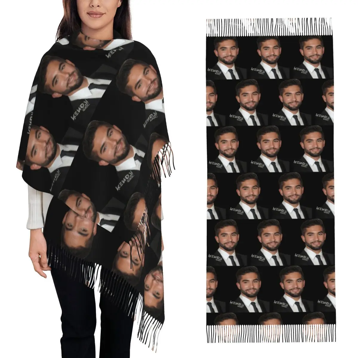 Kendji Girac Gitano Scarf Tassel Scarves Women Soft Warm Shawls and Wraps Large Fall Winter Shawl Wrap