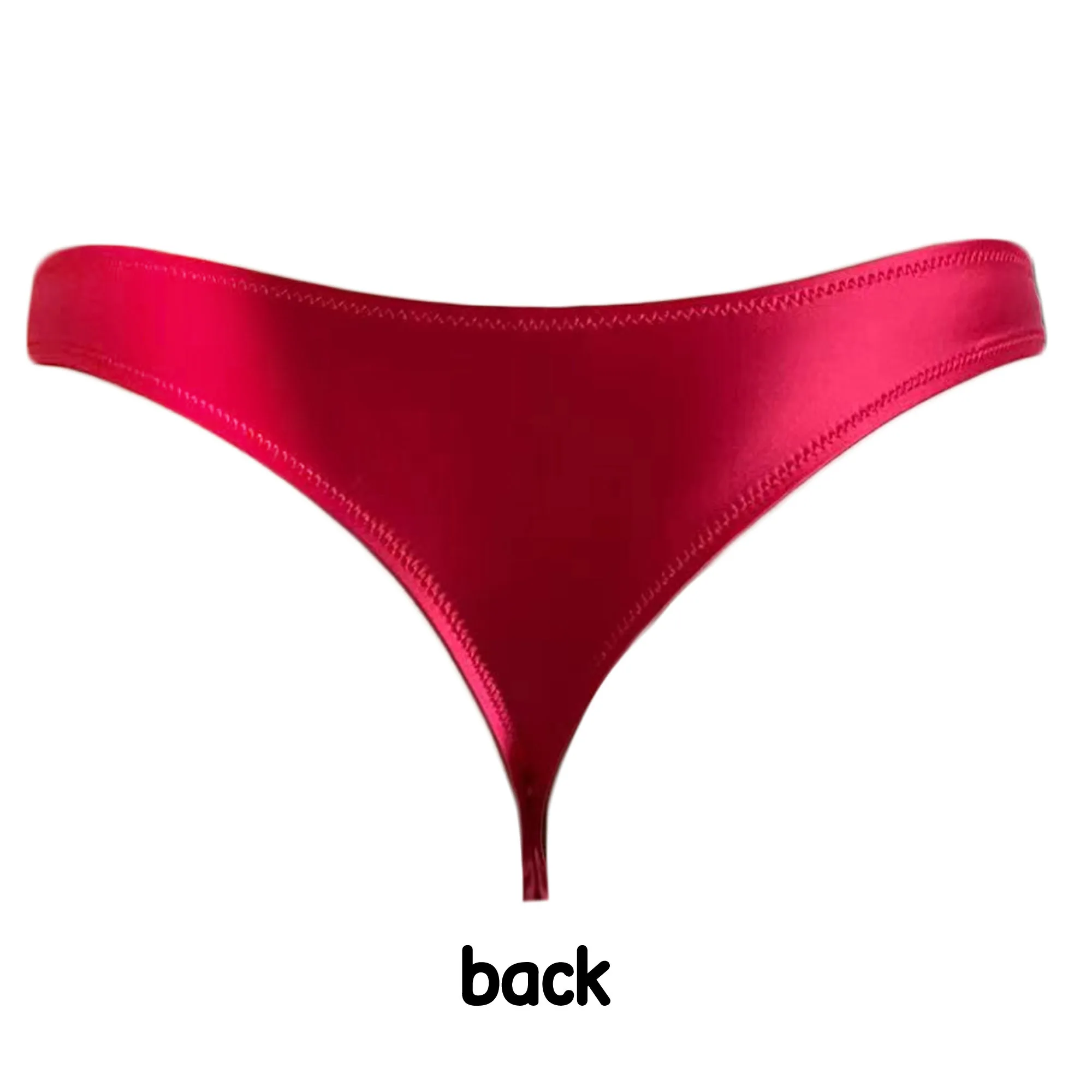 XClocKNYoung satin glossy men thongs Low rise larger waist glossy oversized underwear solid bikini high score bikini underwear image 5