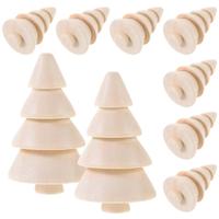 10Pcs Unfinished Wood Xmas Tree Decors Painting Christmas Tree Decorations Unfinished Wood Crafts