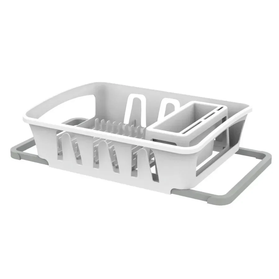 

(4 pack) Dish Drying Rack, Expandable Dish Rack with Utensil Holder for Kitchen Countertop, White