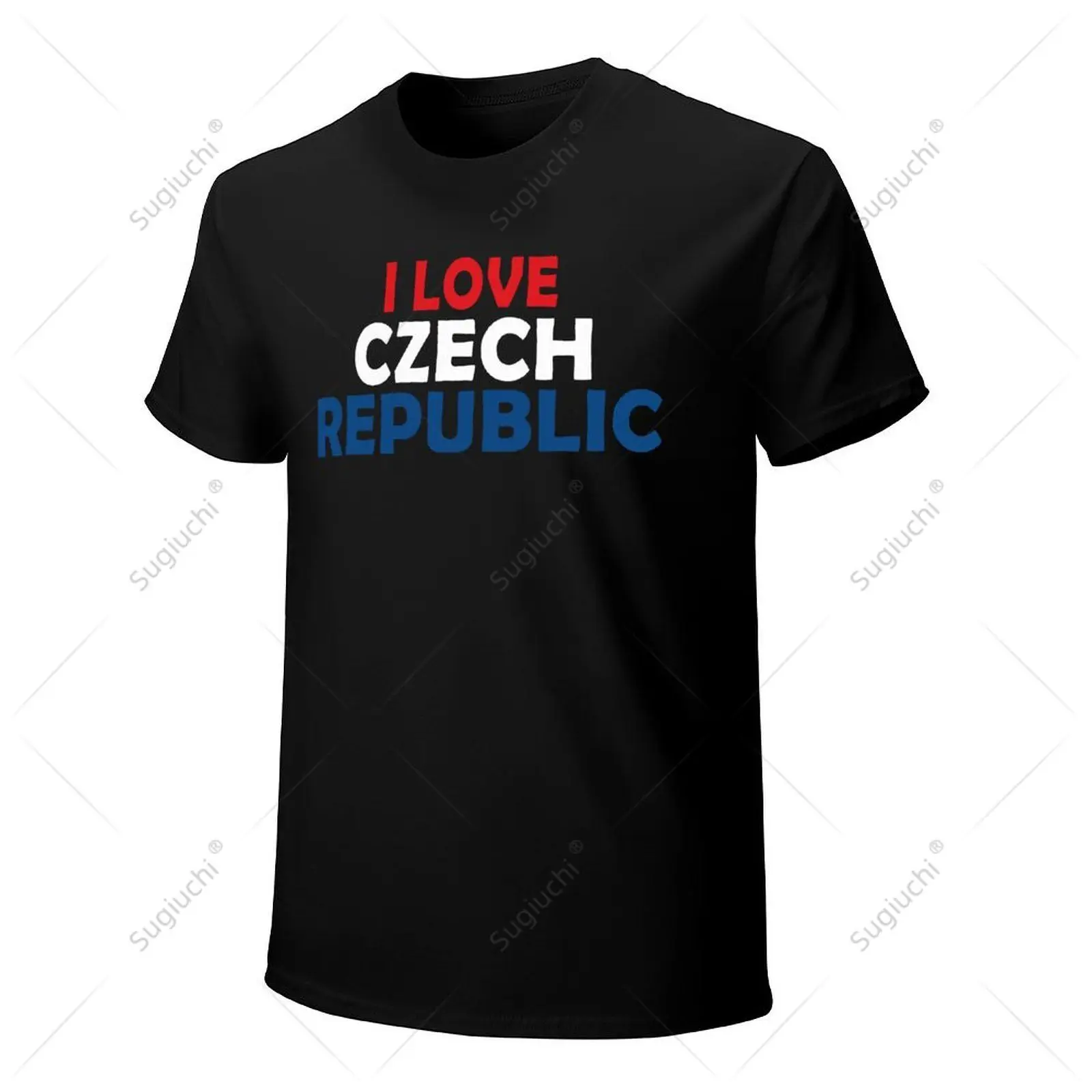 Unisex Men I LOVE Czech Republic Flag Tshirt Tees T Shirts Women Boys 100% Cotton T-Shirt view 4